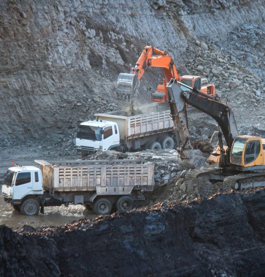 LAMPANG, THAILAND - DEC 29: coal-preparation plant. Big  mining truck at work site coal transportation, December, 29, 2014 in Lampang, Thailand